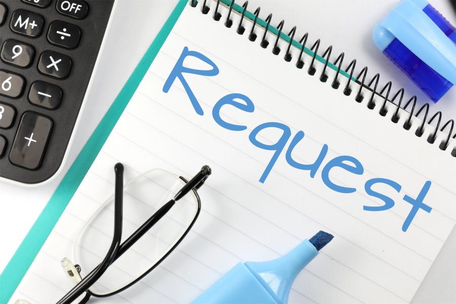 image showing the word request